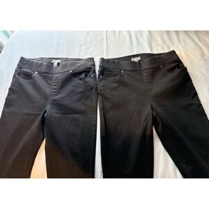 Martha Stewart Black Pull On Skinny Ankle Zip Jeans High Rise Size12 Tall bundle